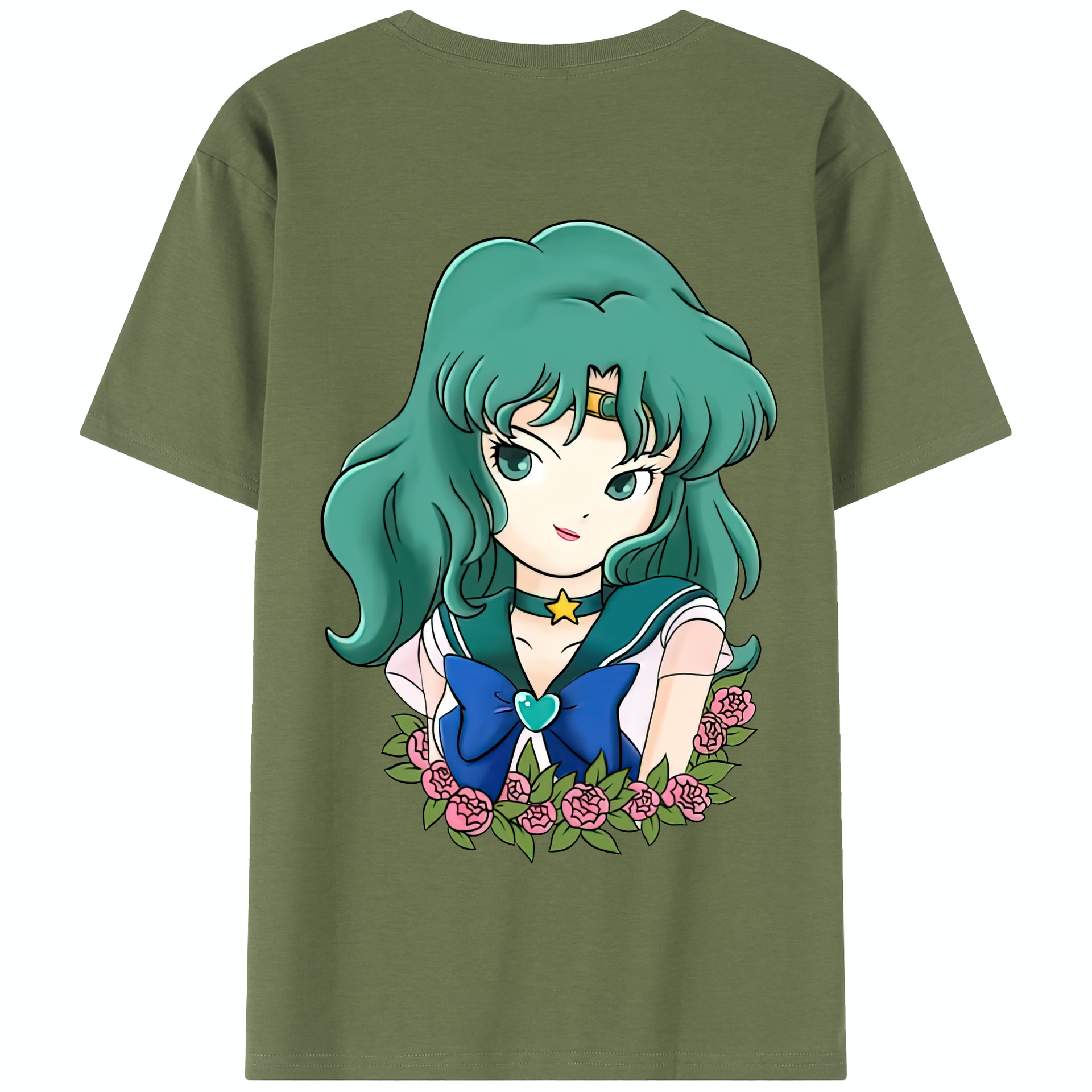 （画像用） 美少女戦士セーラームーン 海王 みちる（かいおう みちる） Sailor Moon Kaiou Michiru 綿100％半袖Tシャツ（背面プリント）